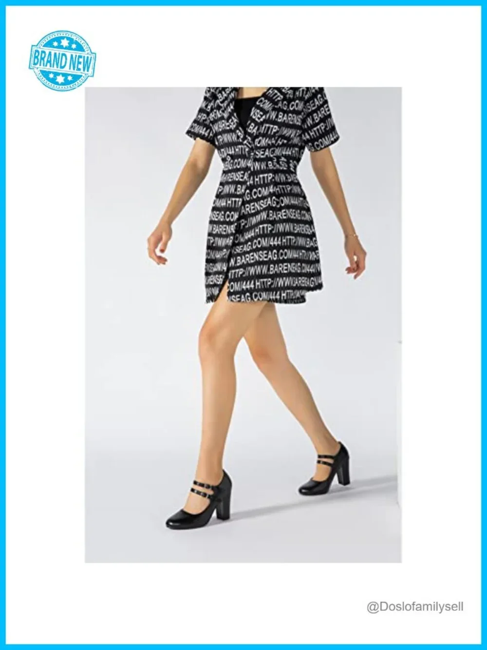Women's Mary Jane Pumps Double Strap Chunky Block High Heel Round Toe Dress